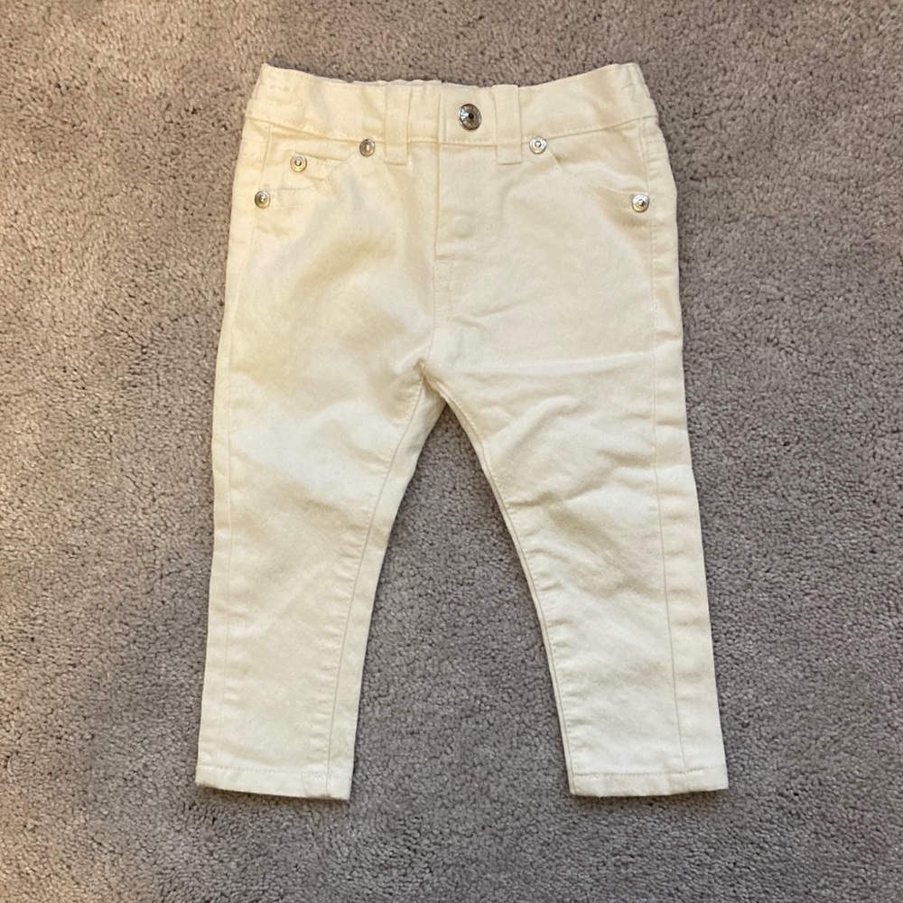 7 For All Mankind Cream Toddler Jeans